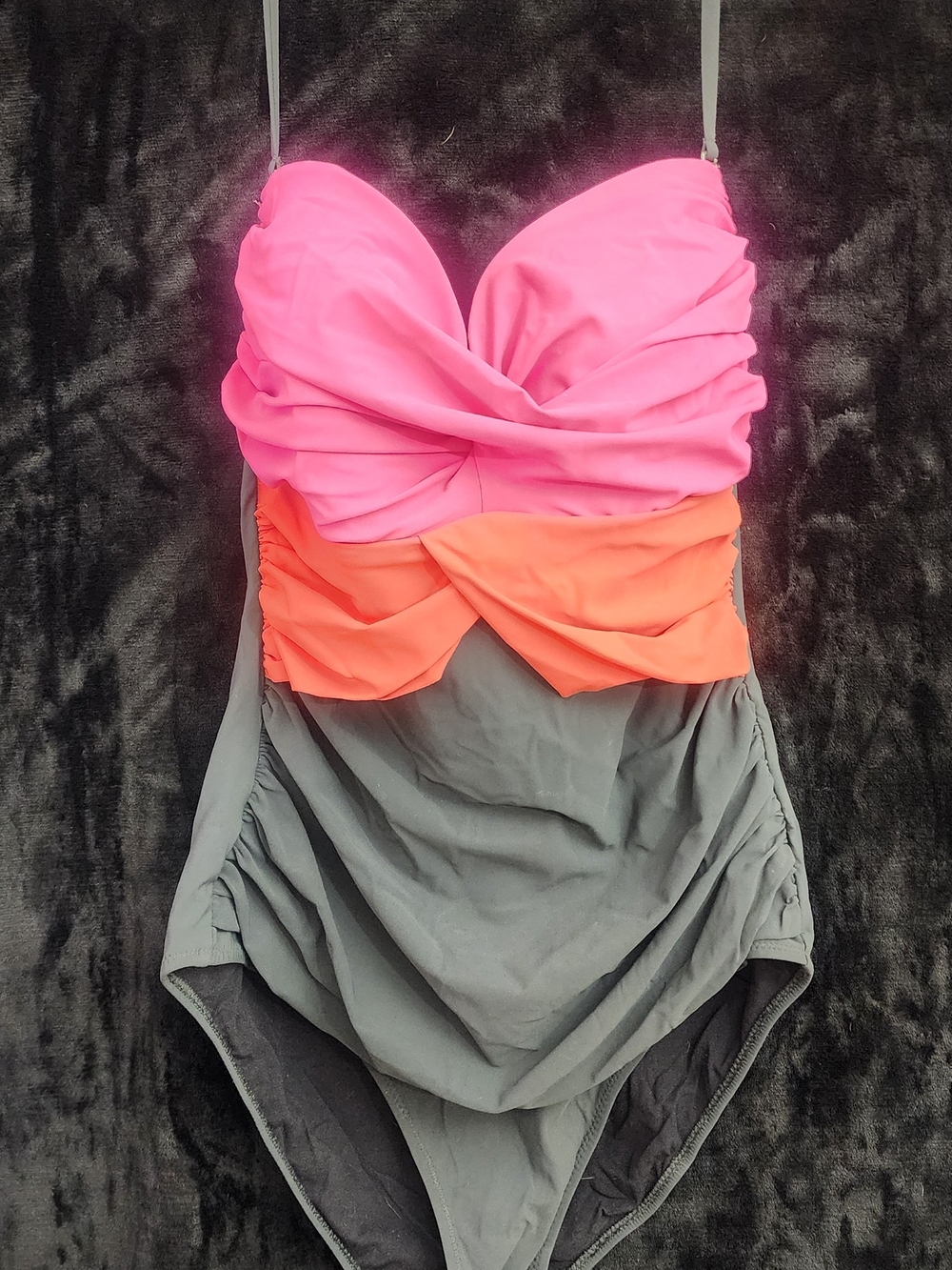 Profile by Gottex Colorblock Ruched One-Piece Swimsuit - Size 12